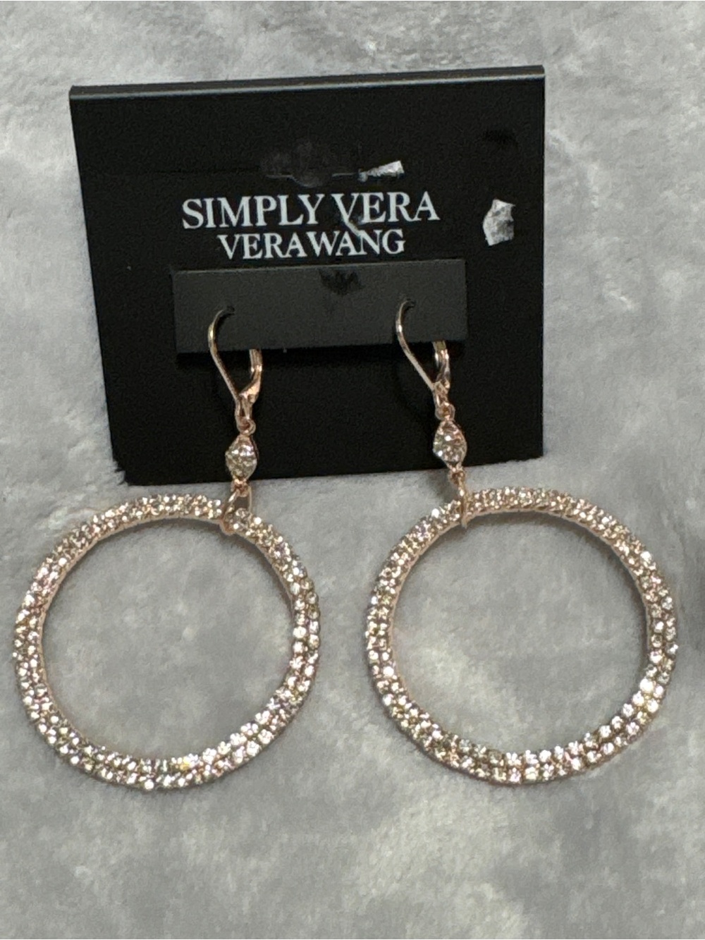 Simply Vera Vera Wang Rose Gold Crystal Hoop Earrings